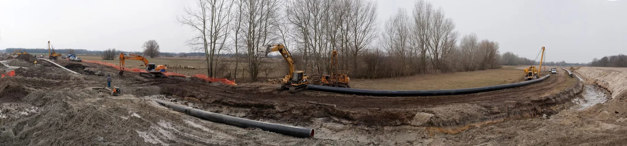 2008 – MOL gázvezeték Országhatár-Beregdaróc-Hajdúszoboszló DN 1000 DN 1400 földmunkái
